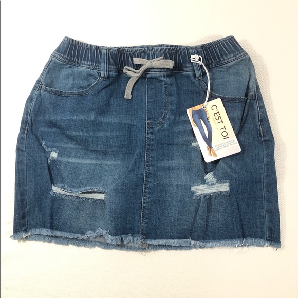 C'est Toi Mini blue jean denim skirt Medium M - Picture 7 of 11